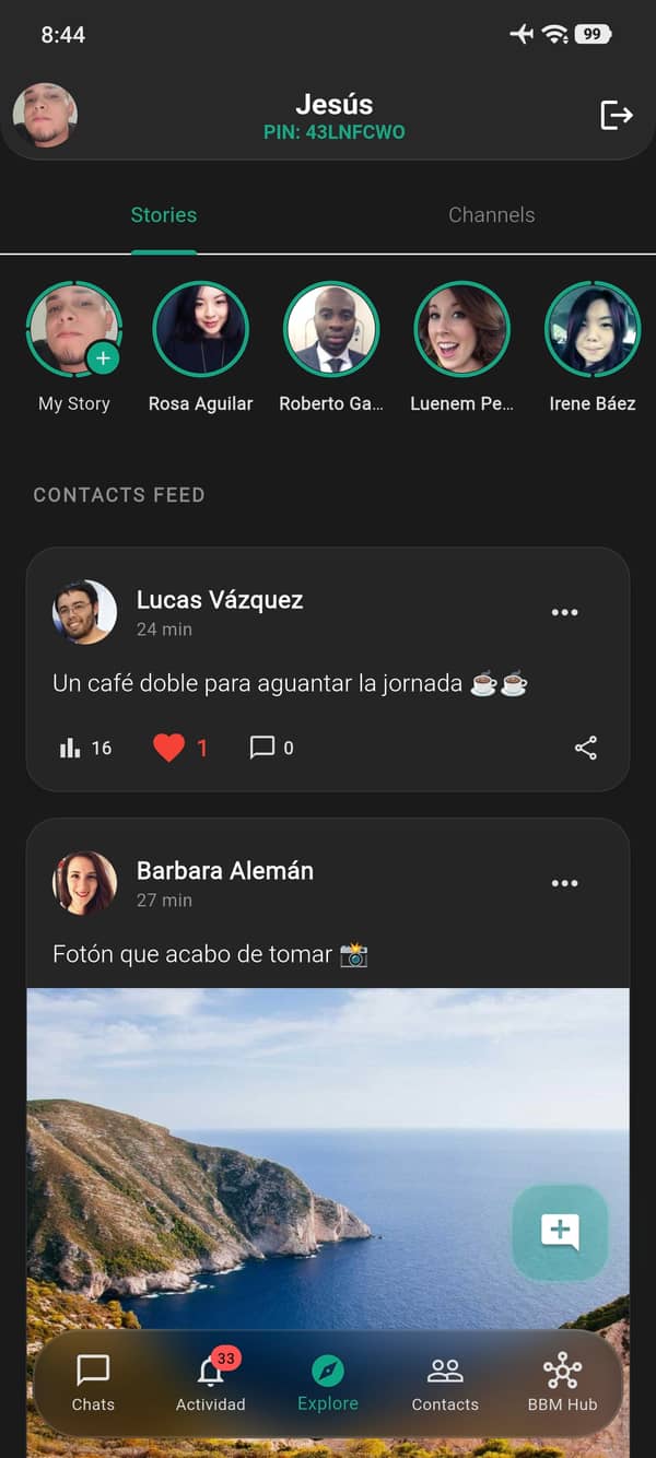 Chat cifrado en Pin Messenger – conversación privada
